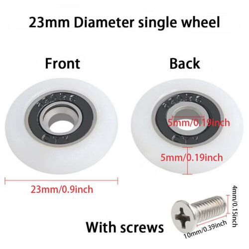 8Pcs Replacement Shower Door Roller Runner Wheels 19/23/25Mm Wheel Diameter 1