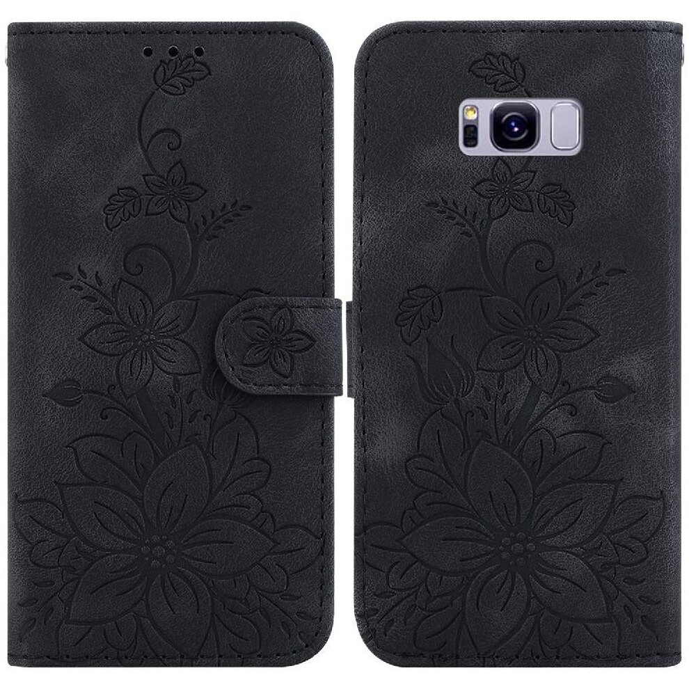 Compatible With Samsung Galaxy S8 Case Kickstand Card Holder Wallet Embossed Lily Magnetic 9173940132368
