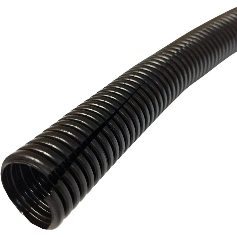 Split Wire Loom Tubing Polyethylene Corrugated Flexible Conduit - 1" Nominal Size - 10 Feet - Black 9173940134195