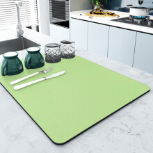 Tapis de cuisine Ywbawe, tapis de drainage absorbant et antidérapant en terre de diatomées douce, avec égouttoir à tasses/assiettes et