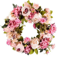 Künstlicher Weihnachtsstern-Blumenkranz (40 cm), passend für Weihnachtsgirlanden, geeignet für Zuhause, Treppengeländer, Innenräume, Hochzeiten