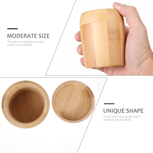 3 pcs Multifunction Bamboo Storage Box Dust Proof Toothpick Holder for Home 2