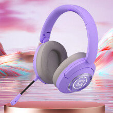 Avtoify Gaming-Headset, kabelgebunden für Computer/Laptops, lila LED-Ambientebeleuchtung, kompatibel mit E-Sport, für optimalen Klanggenuss