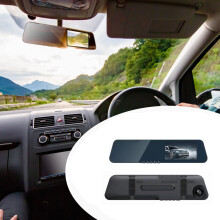 Cámara de salpicadero Apmemiss Clearance Mirror Dash Cam de 12 pulgadas, HD 1080p, cámara inteligente para coches y camiones, cámara frontal,