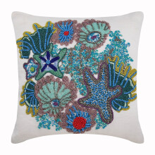 Capa de almofada 35x35cm azul, capas de almofada de algodão, capas de almofada para sofá feitas à mão, compatíveis com decoração temática do