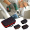 (Square, Red) Tool Storage Bag Large Capacity Zipper Closure Shockproof Impact Resistant Electric Scissors Drill Bits Organizer Carrying Case 2