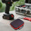 (Square, Red) Tool Storage Bag Large Capacity Zipper Closure Shockproof Impact Resistant Electric Scissors Drill Bits Organizer Carrying Case 4