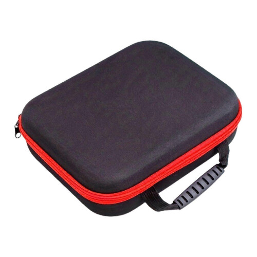 (Square, Red) Tool Storage Bag Large Capacity Zipper Closure Shockproof Impact Resistant Electric Scissors Drill Bits Organizer Carrying Case