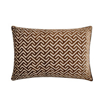 HomeCentric Decoratieve Bruine 12"x20" Fluweel Lendenkussenhoes Set van 2, Geometrisch Patroon Moderne Stijl - Trellis Harmony