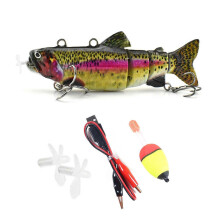 (F)13CM/35G Electric Multi-Jointed Fishing Lure with Hooks USB Rechargeable LED Luminous Swimbait Robotic Artificial Bait Fishing Accessories