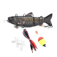 (C)13CM/35G Electric Multi-Jointed Fishing Lure with Hooks USB Rechargeable LED Luminous Swimbait Robotic Artificial Bait Fishing Accessories