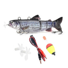 (B)13CM/35G Electric Multi-Jointed Fishing Lure with Hooks USB Rechargeable LED Luminous Swimbait Robotic Artificial Bait Fishing Accessories