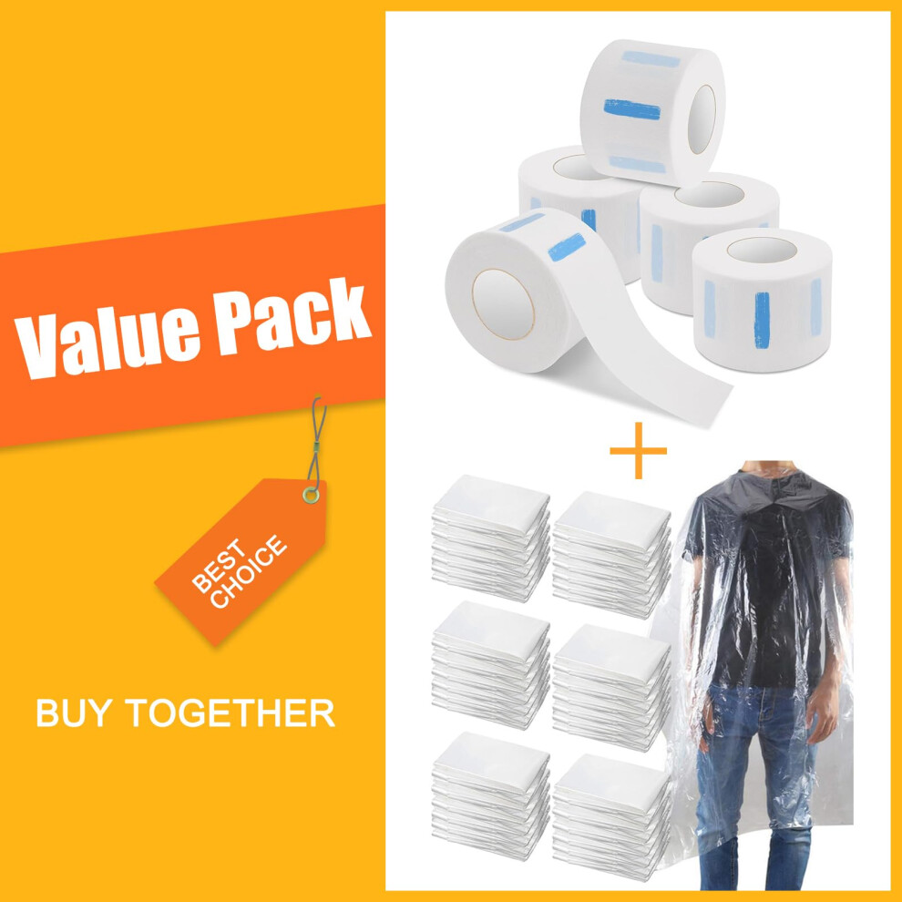 Barber Neck Strips and Disposable Hair Cutting Capes Set, Hygienic Single Use Salon Supplies