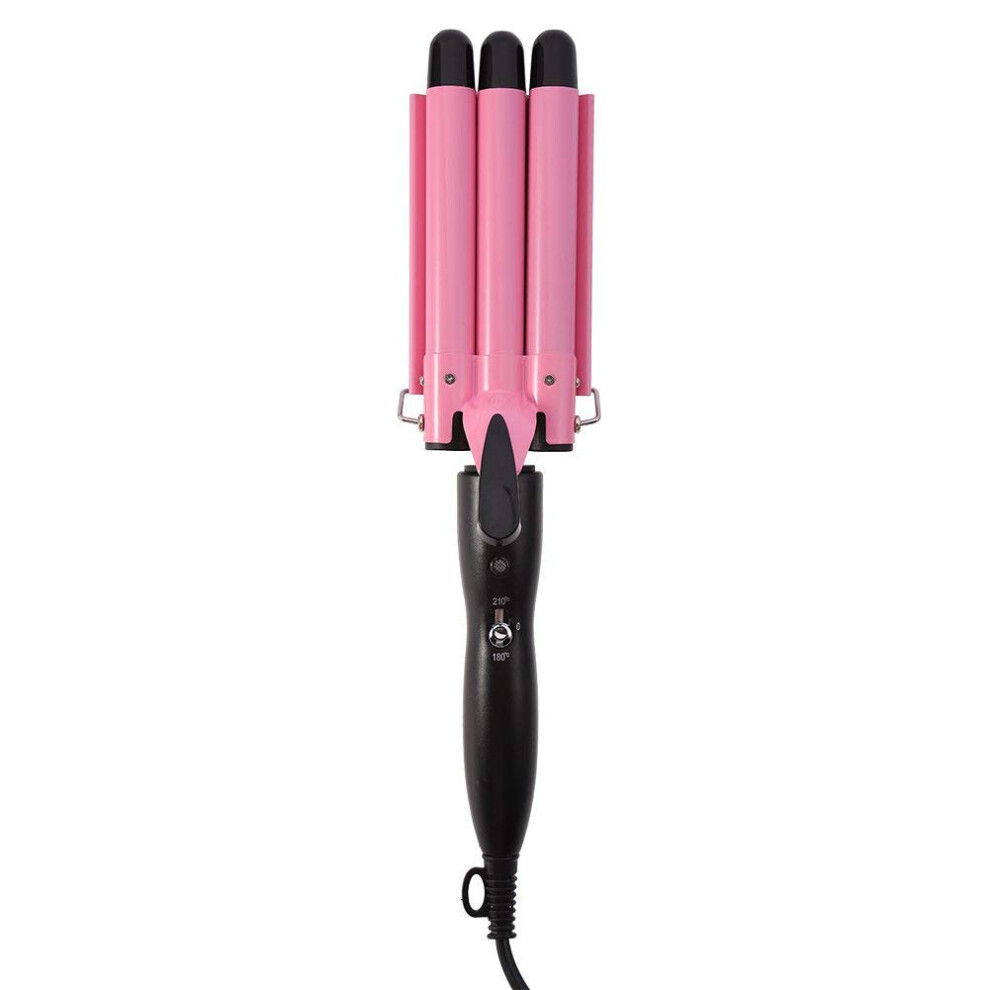 Pink Hair Curling Iron 25Mm Tourmaline Ceramic Waver For Long Hair With Fast Heat Up And Frizz Reduction