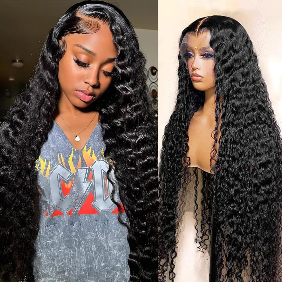 22 Inch Deep Wave Lace Front Wig 180% Density Pre Plucked Hairline with Baby Hair