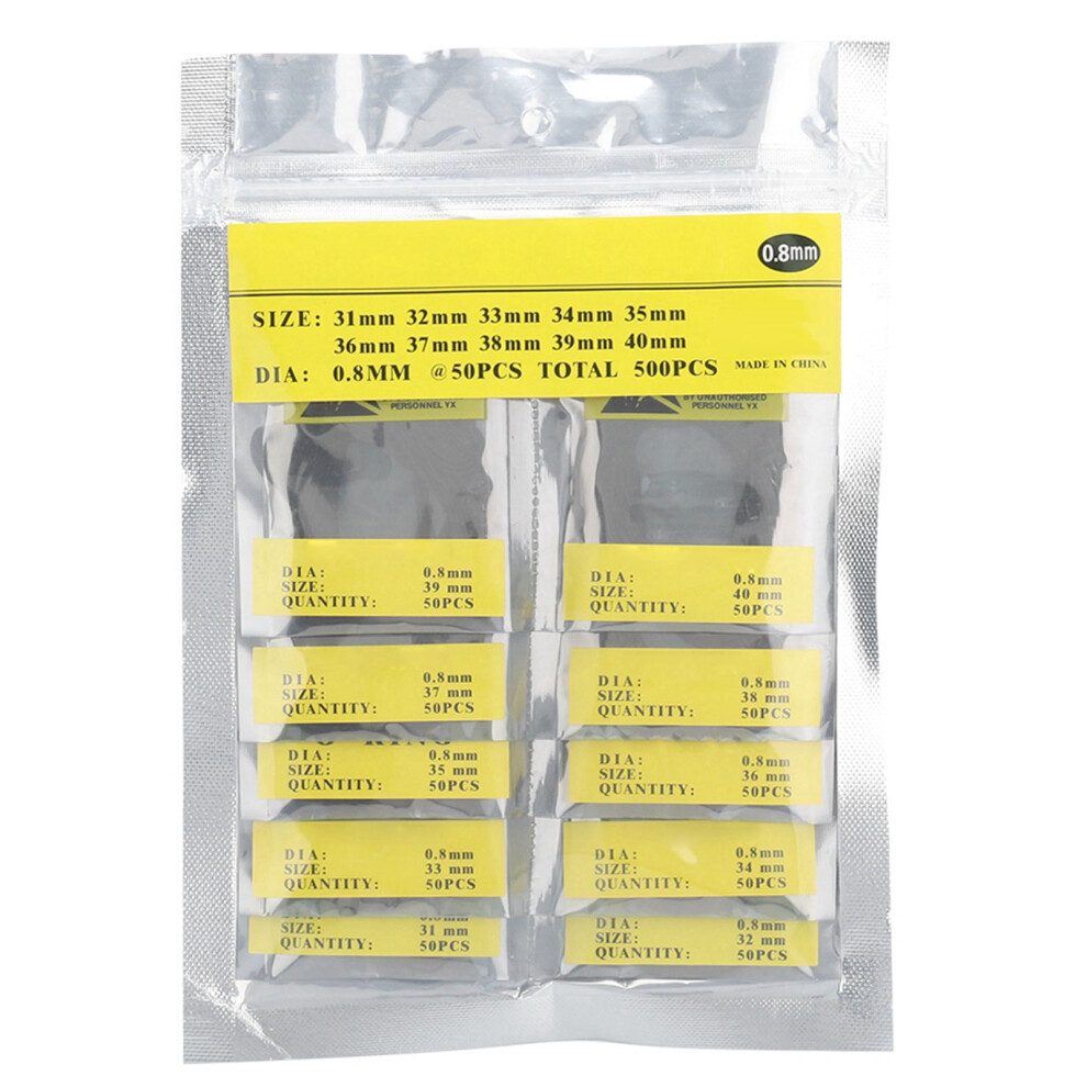 500Pcs/Bag O Ring Rubber Seal Watch Back Cover Seal Gaskets Watch Repairing Tool (0.8) 9149926013990
