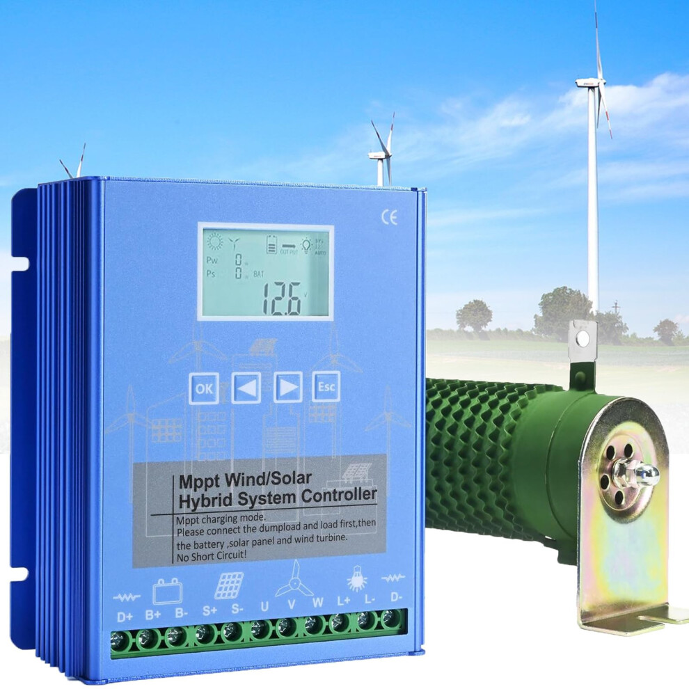 Mppt Wind Solar Hybrid Charge Controller 20000W 12V 24V 48V With Lcd Boost Charging For Offgrid 9365369280922