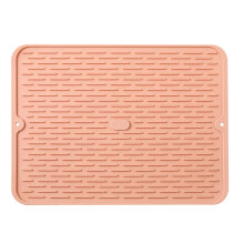 Tapis égouttoir à vaisselle en silicone 40 x 30 cm, imperméable, résistant à la chaleur, écologique, antidérapant, facile à nettoyer,