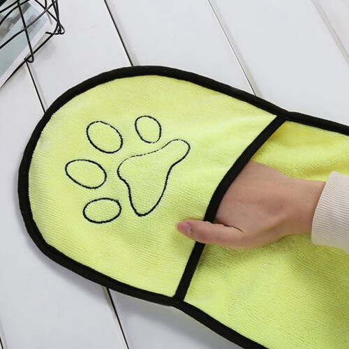 Πετσέτα ντους Fymall Pet Dog Ultra Absorbent, γρήγορης ξήρανσης με 2 τσέπες για τα χέρια σας 2