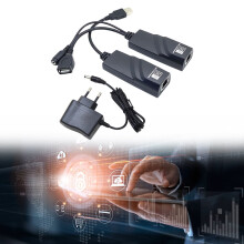 Extensor USB 2.0 para RJ45 da husxh com alcance de até 100m. Cabo de rede USB 2.0 para RJ45 sobre Cat5, Cat5E e Cat6 para câmeras, mouses e