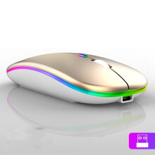 Bluetooth Wireless Mouse with USB Rechargeable RGB Backlight Mouse for Computer Laptop PC compatible with iPad Gaming Mouse Gamer 2.4G Portable