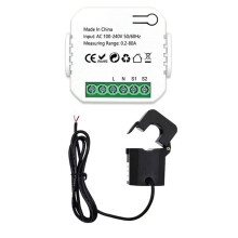 Méadar Fuinnimh Tuya Smart Life ZigBee 80A le Clamp Claochladán Reatha Monatóir Cumhachta KWh Staitisticí Leictreachais 110V 240V