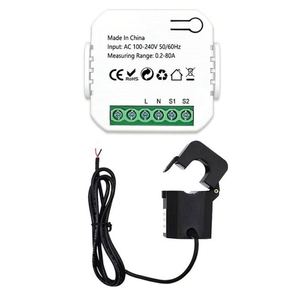 Tuya Smart Life Zigbee Energy Meter 80A With Current Transformer Clamp Kwh Power Monitor Electricity Statistics110v 240V 9149926016267