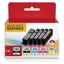 PGI-280XXL CLI-281XXL Mustepatruunat 280 ja 281, vaihto, yhteensopiva PIXMA-tulostimen TR8520TS9120TS6200TS6220 kanssa