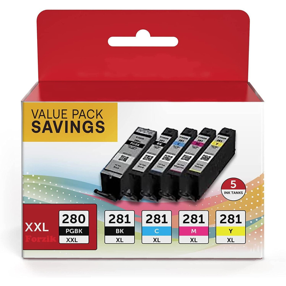 Pgi-280Xxl Cli-281Xxl Ink 280 And 281 Cartridges Replacement Compatible With Pixma Printer Tr8520 Ts9120 Ts6200 Ts6220 9149926016250