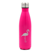 Gourde isotherme à double paroi en acier inoxydable de 500 ml (17 oz), motif flamant rose