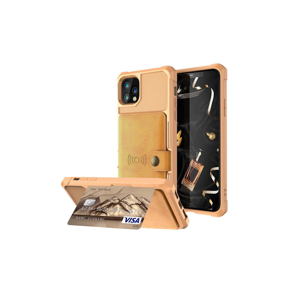 Compatible With Iphone 11 Pro - Exclusive Smooth Case With Card Slot Brown 9499224618015
