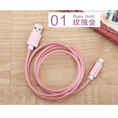 pcs 3 m USB charging cable for compatible with iphone pink