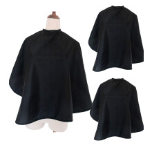 Hair Salon Cape Waterproof Antistatic with Adjustable Snap Black Short Styling for Adults and Kids 3PCS