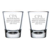 Set of 2 Shot Glasses 1.75oz Shot Glass CPA Accountant Miracle Worker Job Title Funny