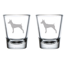 Set van 2 borrelglaasjes (50 ml) borrelglaasje Rat Terrier