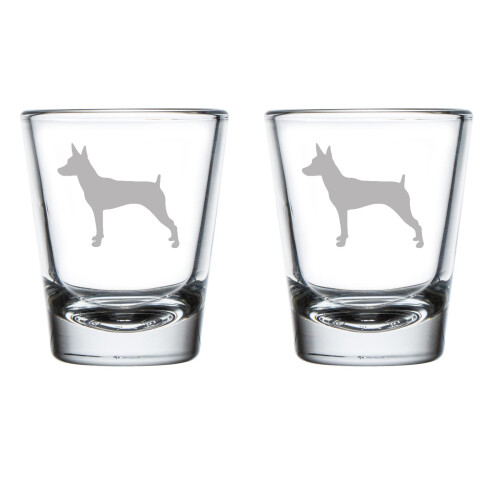 Set van 2 borrelglaasjes (50 ml) borrelglaasje Rat Terrier