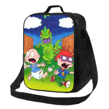 Rugrats-eristetty lounaslaukku, kannettava, uudelleenkäytettävä vetoketjullinen lounasrasia sekä miehille että naisille, työ-, piknik-,