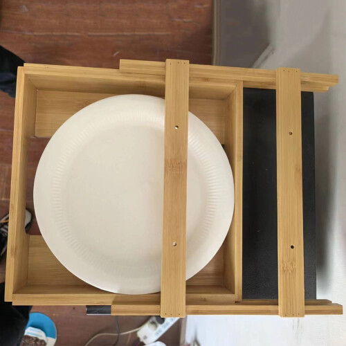 Suporte para pratos de papel SunyaMood de 10 polegadas para instalação sob armário (marrom claro) 1