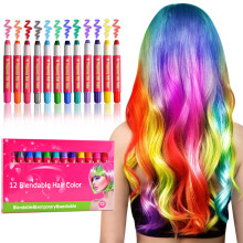 Temporary Hair Chalk Pens 12 Colors Washable NonToxic Comb for Kids Girls Party Events