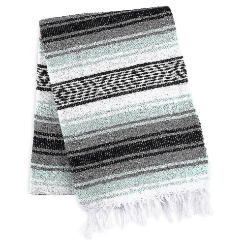 (130*170cm, A) Handcrafted Mexican Blankets Artisanal Handwoven Serape Blanket