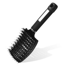 Boar Bristle and Nylon Hair Brush with Vented Paddle for Fast Drying, Detangling Thick Curly Hair
