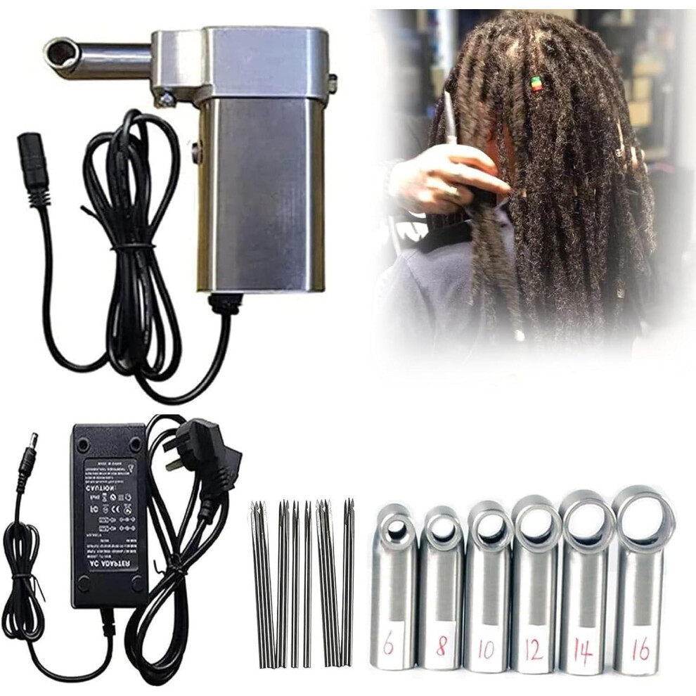 Unisex Electric Handheld Dreadlock Machine With 6 Heads For Fast Crochet And Natural Loc Finish 16Mm