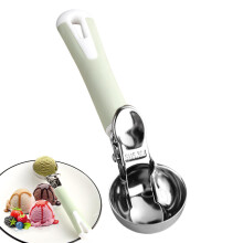 Stainless Steel Ice Cream Scoop with Trigger, Ergonomic Handle, Easy Release for Baking and More