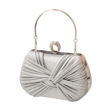 Modische, mit Strasssteinen verzierte Abendtasche,-Silber