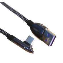 Câble de chargement USB tressé vers TypeC 120W 6A, prise en-0,5m