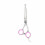 Hundeschere gebogen 19 cm Silber/Rosa 2