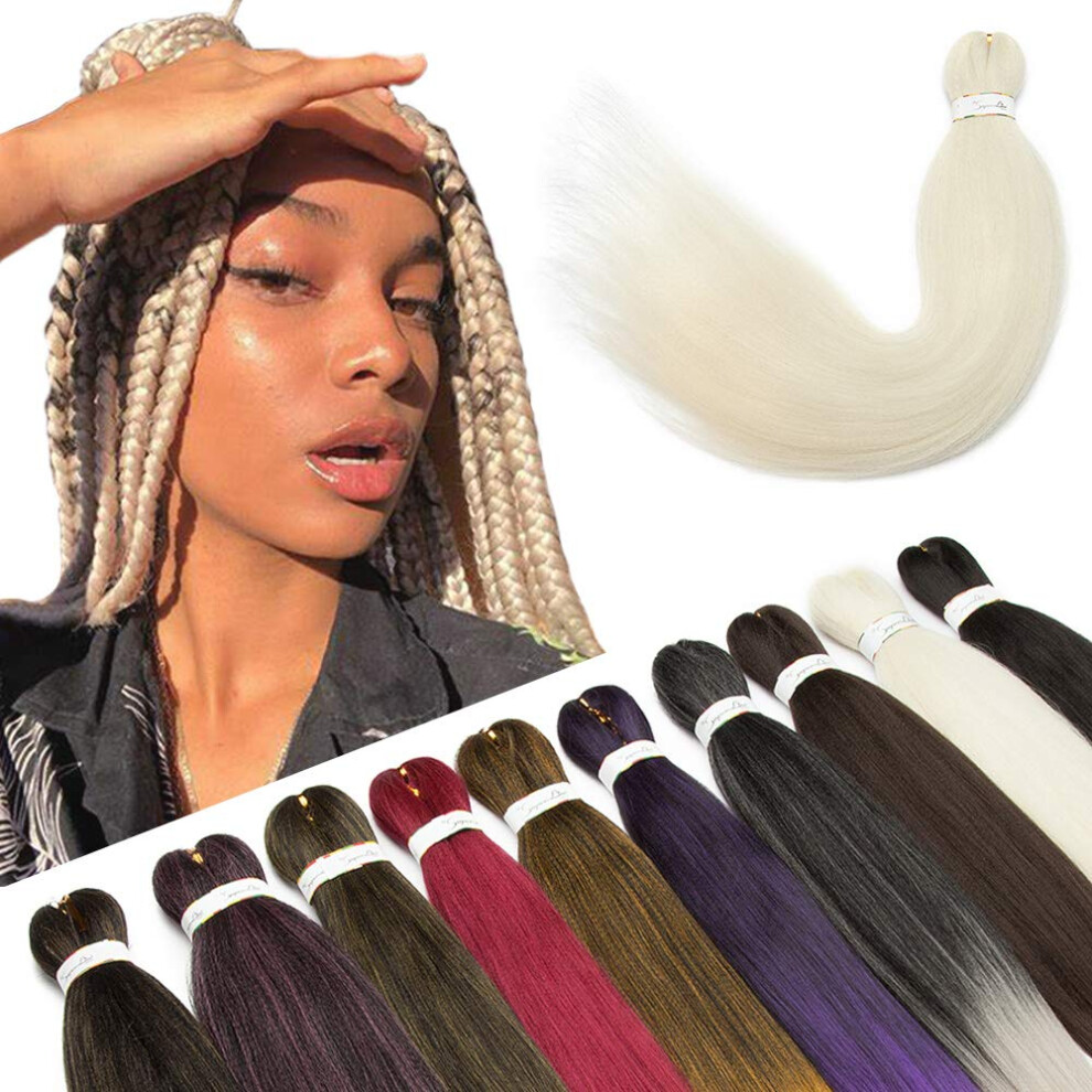 Unisex Pre Stretched Braiding Hair 26 Inch Yaki Straight Itch Synthetic Crochet Extensions 5 Packs