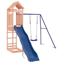 Spielplatz im Freien mit Schaukeln, Rutsche, stabilen Gestellen, Garten-Spiele, 249 x 349 x 238 cm aus massivem Douglasienholz