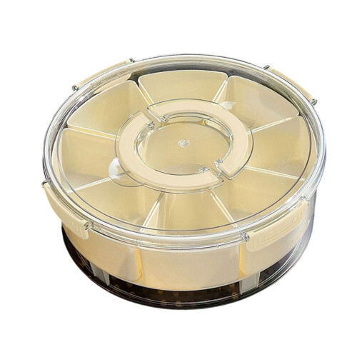 Portable Camping Picnic Fruit Storage Container-Cream 9 grid