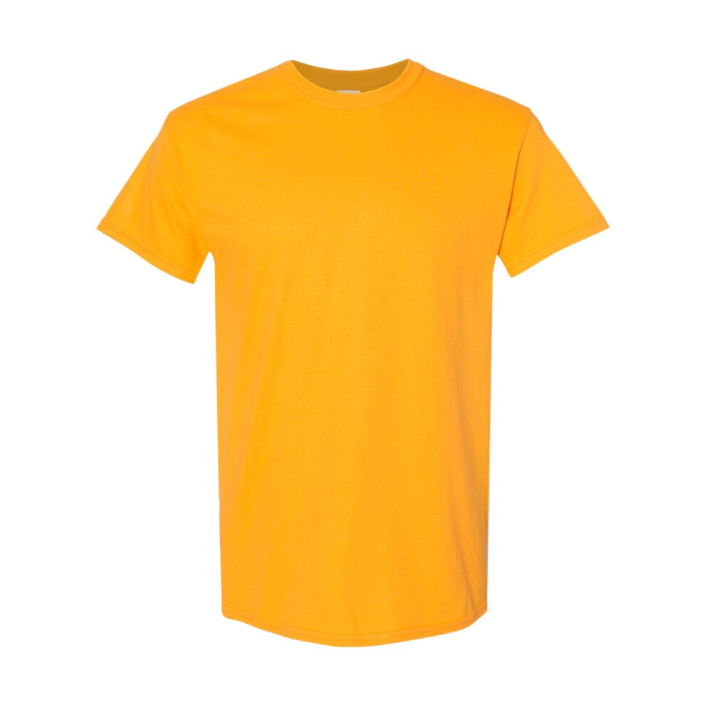 Gildan (L, ) Mens Heavy Cotton Short Sleeve T-Shirt (Pack Of 5) Gold